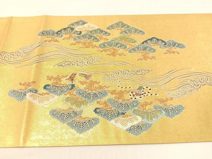 平和屋着物●東京友禅　熊谷好博子　太鼓柄袋帯　寿松　金糸　引箔　正絹　逸品　CABG7819vp