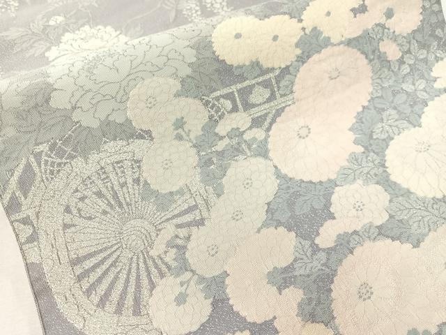 平和屋着物●爪掻き本綴れ　太鼓柄袋帯　花車文　金銀糸　正絹　逸品　CABG7824vp