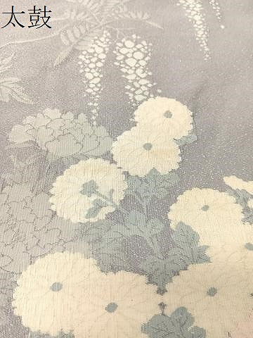 平和屋着物●爪掻き本綴れ　太鼓柄袋帯　花車文　金銀糸　正絹　逸品　CABG7824vp