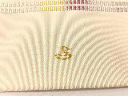 平和屋着物●爪掻き本綴れ　八寸名古屋帯　作家物　横段文　金銀糸　正絹　逸品　CABG7825vp