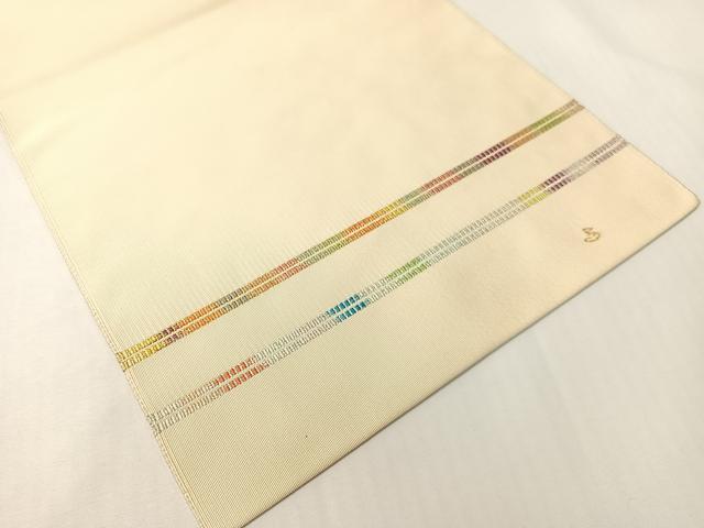平和屋着物●爪掻き本綴れ　八寸名古屋帯　作家物　横段文　金銀糸　正絹　逸品　CABG7825vp