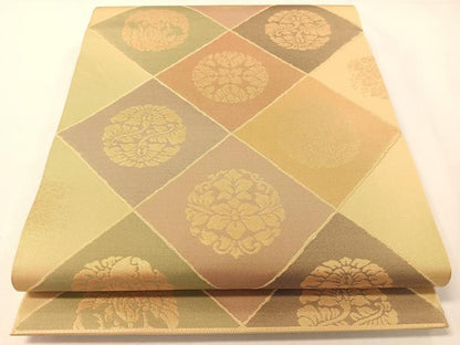 平和屋着物●全通柄　本袋帯　名物裂文様　金糸　正絹　逸品　CABG7832vp