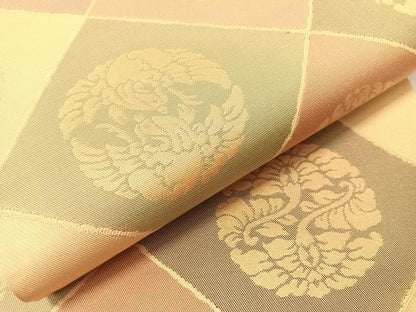 平和屋着物●全通柄　本袋帯　名物裂文様　金糸　正絹　逸品　CABG7832vp