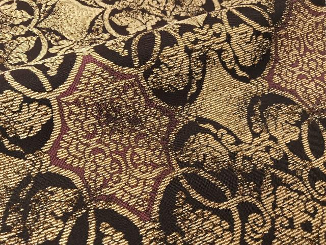 平和屋着物●西陣　両面　六通柄袋帯　和奈織　創作：正廣　草木染　葡萄蔦の葉文　金糸　証紙付き　正絹　逸品　未使用　CABG7836vp