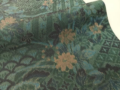 平和屋着物●両面　全通柄袋帯　大島紬地　吉祥花文　正絹　逸品　CABG7841vp