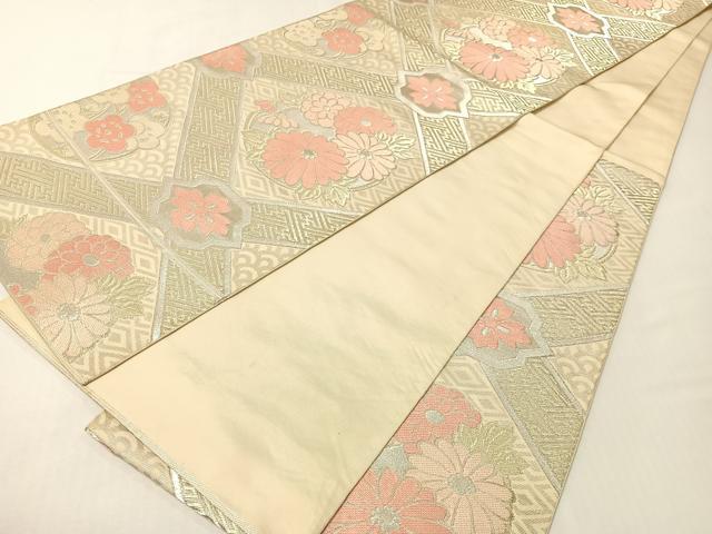 平和屋着物●西陣　川島織物　六通柄　本袋帯　花丸文　金銀糸　正絹　逸品　CABG7843vp