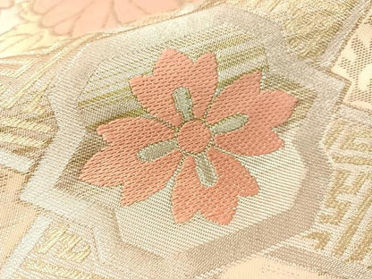 平和屋着物●西陣　川島織物　六通柄　本袋帯　花丸文　金銀糸　正絹　逸品　CABG7843vp