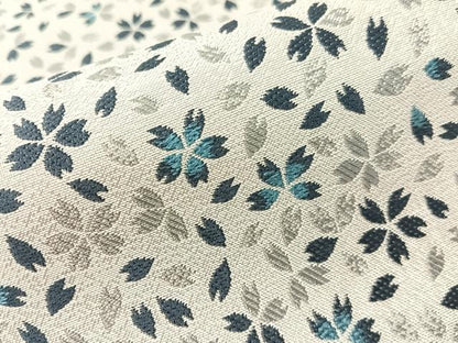 平和屋着物●両面　全通柄袋帯　藍　舞桜　正絹　逸品　未使用　CABG7847vp