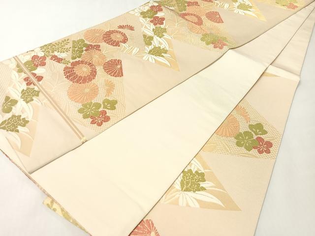 平和屋着物●西陣　川島織物　六通柄　本袋帯　唐織　菊花文　金糸　正絹　逸品　CABG7849vp