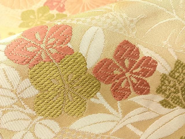 平和屋着物●西陣　川島織物　六通柄　本袋帯　唐織　菊花文　金糸　正絹　逸品　CABG7849vp