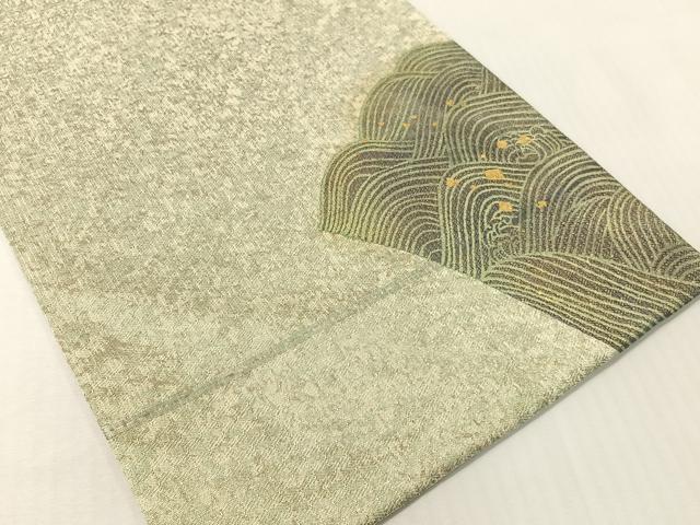 平和屋着物●太鼓柄袋帯　刺繍　飛鶴浜松文　金銀彩　正絹　逸品　CABG7852vp