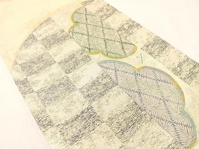 平和屋着物●西陣　吉村織物謹製　六通柄袋帯　唐織　偕楽園　金銀糸　証紙付き　正絹　逸品　未使用　CABG7854vp