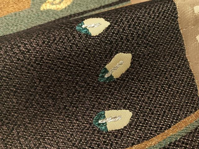平和屋着物●六通柄袋帯　横段吉祥文　金銀糸　正絹　逸品　CABG7855vp