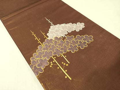 平和屋着物●西陣　川島織物　総刺繍　太鼓柄袋帯　駒刺繍　槍梅　金糸　正絹　逸品　CABG7856vp
