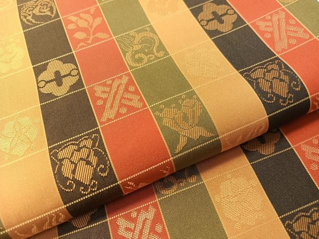 平和屋着物●名物裂一筋　西陣・あらいそ謹製　全通柄袋帯　吉祥間道　金糸　正絹　逸品　CABG7858vp