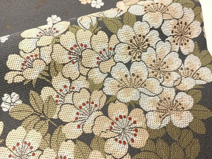 平和屋着物●六通柄袋帯　舞桜　金糸　正絹　逸品　CABG7868vp