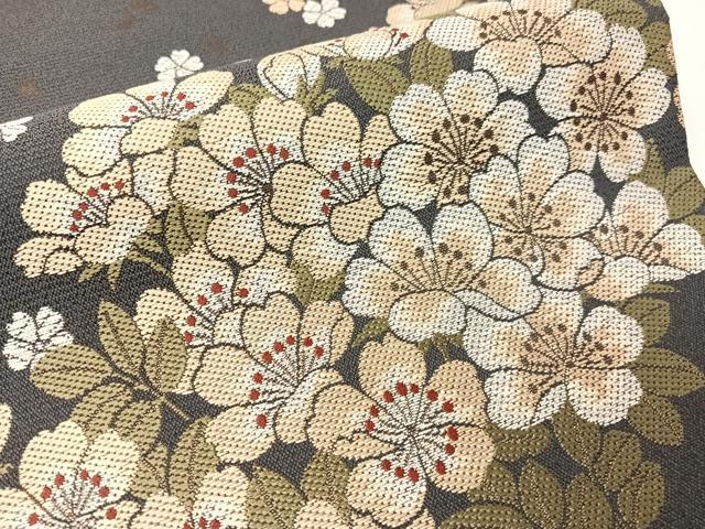 平和屋着物●六通柄袋帯　舞桜　金糸　正絹　逸品　CABG7868vp