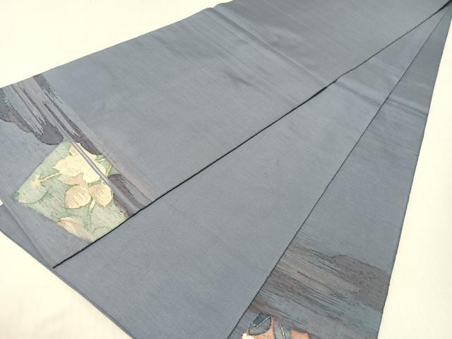 平和屋着物●太鼓柄袋帯　すくい織　雲取り色紙花文　金糸　正絹　逸品　CABG7870vp