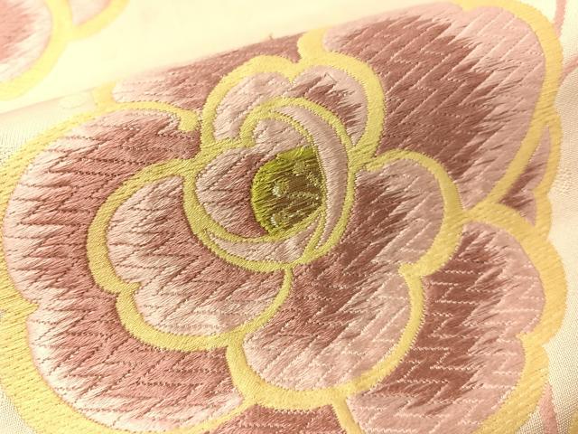 平和屋着物●両面　全通柄袋帯　唐織　花唐草文　金糸　やまと誂製　正絹　逸品　CABG7875vp