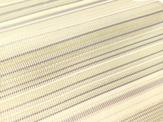 平和屋着物●全通柄袋帯　横縞　金銀糸　正絹　逸品　CABG7878vp