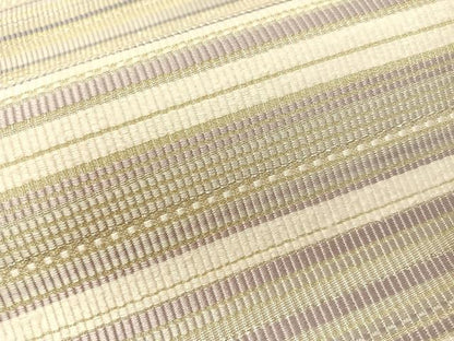 平和屋着物●全通柄袋帯　横縞　金銀糸　正絹　逸品　CABG7878vp