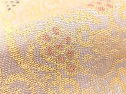 平和屋着物●両面　六通柄袋帯　葡萄唐草文　金糸　正絹　逸品　CABG7879vp