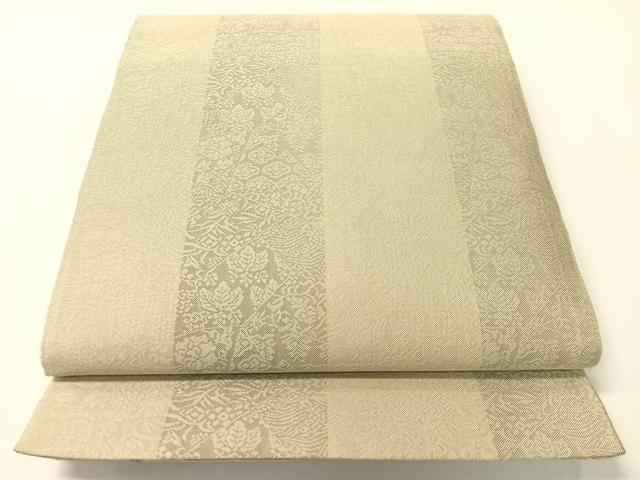 平和屋着物●両面　六通柄袋帯　葡萄唐草文　金糸　正絹　逸品　CABG7879vp