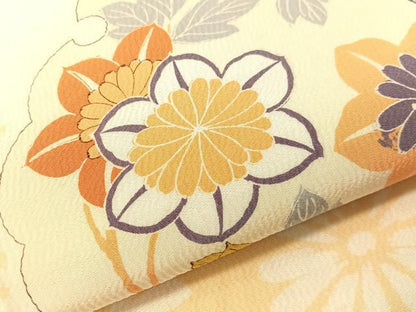 平和屋着物●アンティーク　大正ロマン　丸帯　刺繍　雪輪花文　金銀糸　引き抜き帯　正絹　逸品　CABG7883vp