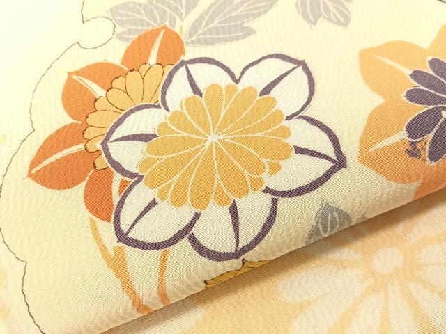 平和屋着物●アンティーク　大正ロマン　丸帯　刺繍　雪輪花文　金銀糸　引き抜き帯　正絹　逸品　CABG7883vp
