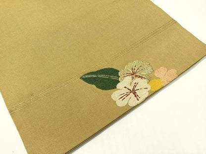 平和屋着物●アンティーク　大正ロマン　九寸名古屋帯　枝花文　金銀糸　正絹　逸品　CABG7884vp