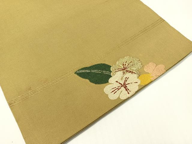 平和屋着物●アンティーク　大正ロマン　九寸名古屋帯　枝花文　金銀糸　正絹　逸品　CABG7884vp