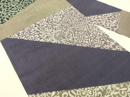 平和屋着物●全通柄　九寸名古屋帯　紬地　切嵌花唐草文　正絹　逸品　CABG7886vp