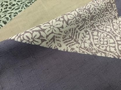 平和屋着物●全通柄　九寸名古屋帯　紬地　切嵌花唐草文　正絹　逸品　CABG7886vp