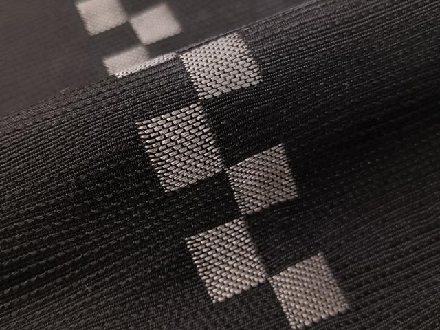 平和屋着物●八寸名古屋帯　梭々波織　Hide Collection　市松間道　黒地　金銀糸　正絹　逸品　CABG7888vp