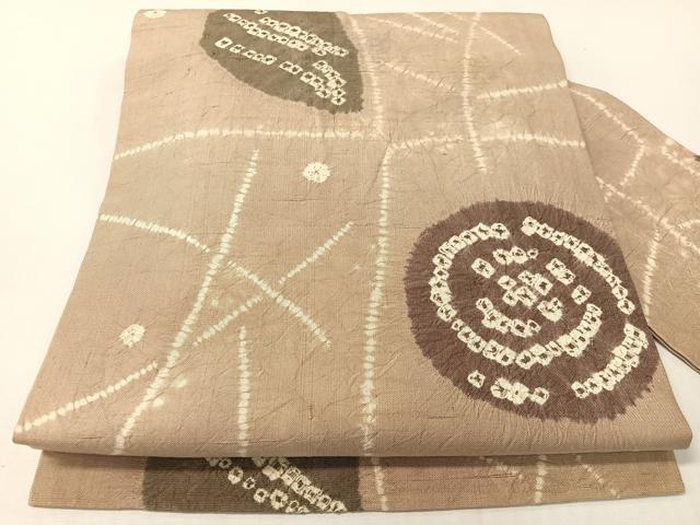 平和屋着物●全通柄　九寸名古屋帯　紬地　絞り　吉祥文様　正絹　逸品　CABG7889vp