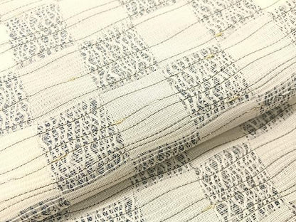 平和屋着物●両面　全通柄袋帯　櫛織　市松よろけ縞　金銀糸　正絹　逸品　未使用　CABG7892vp