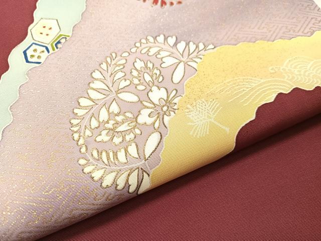 平和屋着物●東京友禅作家　田中種水　塩瀬　九寸名古屋帯　道長吉祥花鳥文　金彩　正絹　逸品　CABG7893vp