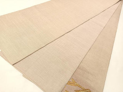 平和屋着物●太鼓柄袋帯　紬地　短冊文　金通し地　正絹　逸品　CABG7895vp