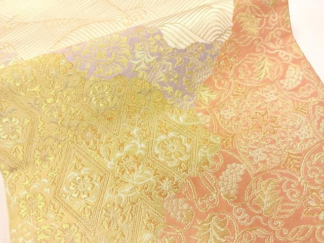 平和屋着物●西陣の名門　本家加納　六通柄袋帯　道長更紗葡萄唐草文　金糸　正絹　逸品　CABG7897vp
