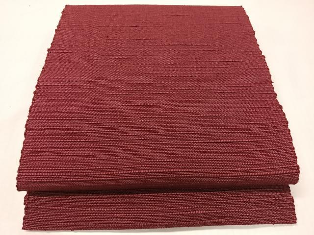 平和屋着物●八寸名古屋帯　信州紬　葡萄色　正絹　逸品　CABG7898vp