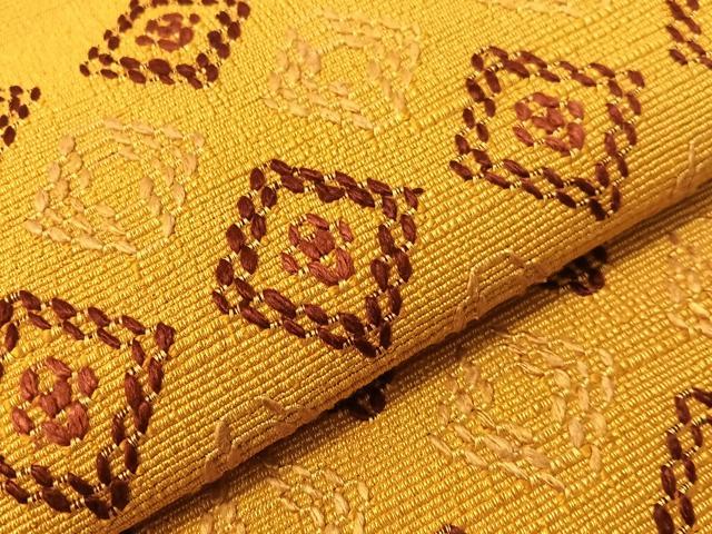 平和屋着物●八寸名古屋帯　紬地　花織　菱吉祥文　正絹　逸品　CABG7901vp