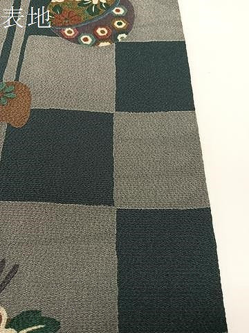 平和屋着物●全通柄　九寸名古屋帯　市松玩具文　鬼しぼ縮緬　正絹　逸品　CABG7908vp