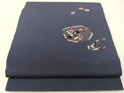 平和屋着物●九寸開き名古屋帯　型染め　成り物　鬼しぼ縮緬　正絹　逸品　CABG7911vp