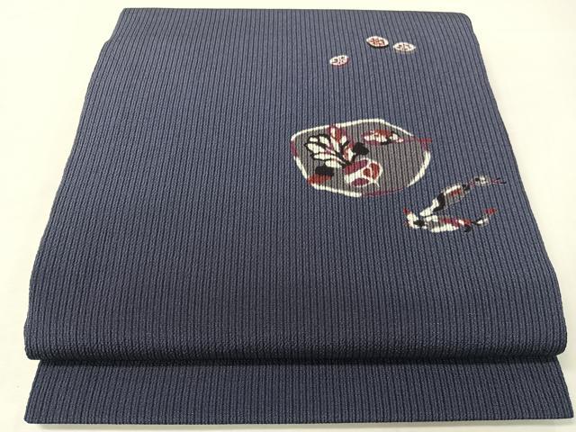 平和屋着物●九寸開き名古屋帯　型染め　成り物　鬼しぼ縮緬　正絹　逸品　CABG7911vp