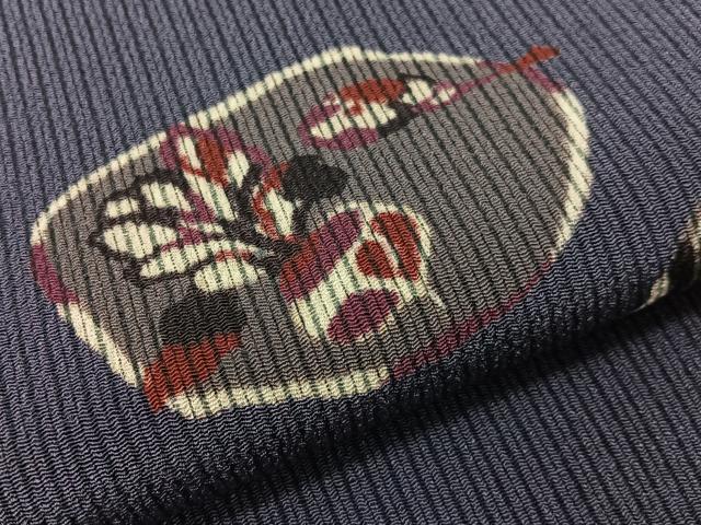 平和屋着物●九寸開き名古屋帯　型染め　成り物　鬼しぼ縮緬　正絹　逸品　CABG7911vp