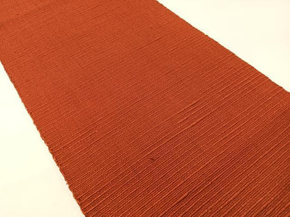 平和屋着物●八寸名古屋帯　信州紬　紅海老茶色　正絹　逸品　CABG7916vp