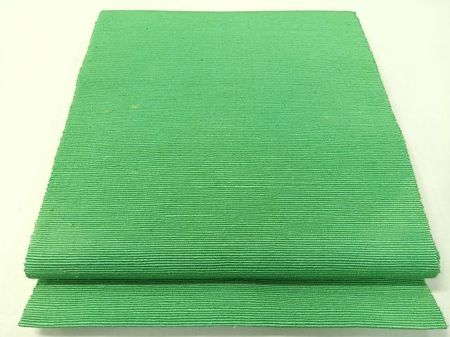 平和屋着物●八寸名古屋帯　信州紬　翡翠色　正絹　逸品　CABG7917vp
