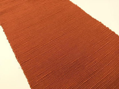 平和屋着物●八寸名古屋帯　信州紬　紅海老茶色　正絹　逸品　CABG7918vp