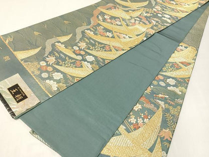 平和屋着物●西陣　六通柄袋帯　唐織　王朝　金銀糸　引箔　正絹　逸品　未使用　CABG7923vp