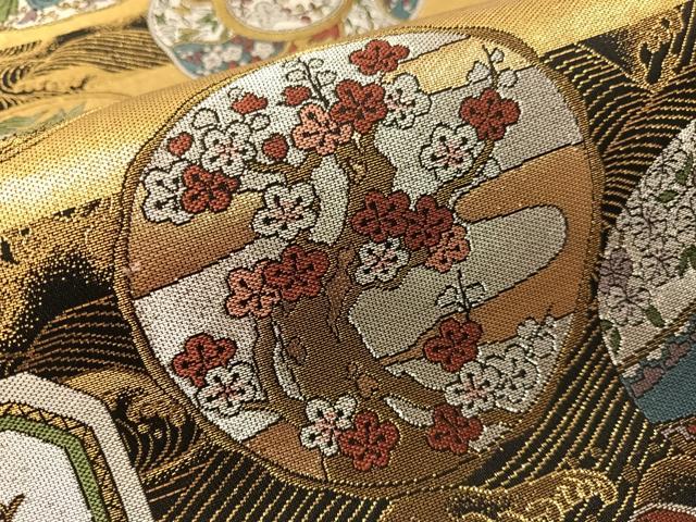 平和屋着物●西陣　六通柄袋帯　粋ごの美　黒地　金銀糸　正絹　逸品　未使用　CABG7939vp
